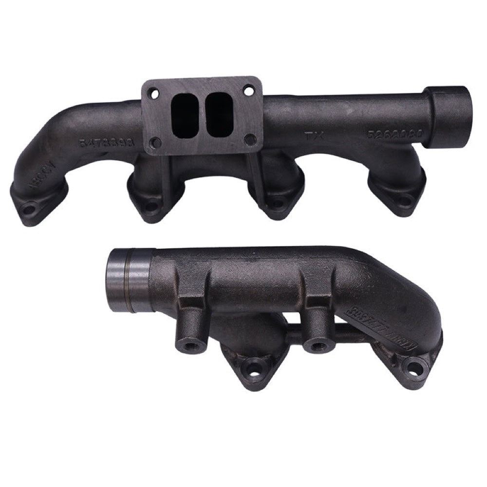 Exhaust Manifold Long 3964070 + Short 3937477 for use with Cummins Engine 8.3 8.9 8.3C QSC ISC ISL QSL L8.9